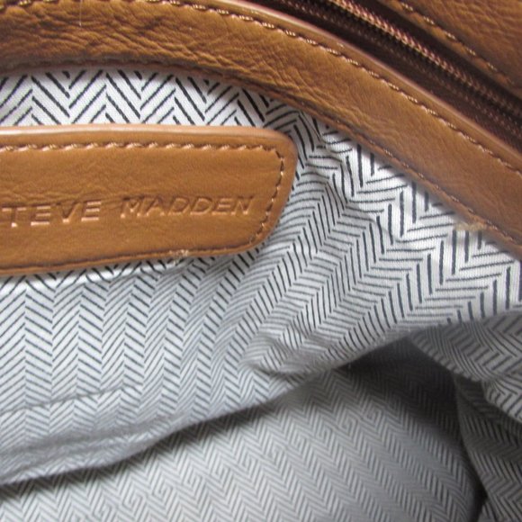 WOMEN LARGE TAN STEVE MADDEN DESIGNER TOTE BAG HANDBAG PURSE! - Picture 11 of 11